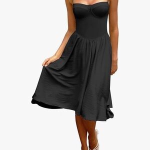 Black Corset Top A Line Dress
